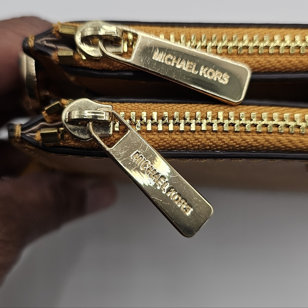 Michael Kors Gold Double Zip Wallet Wristlet - Picture 10 of 11